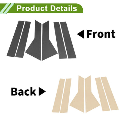 6 Pcs Window Trim for Chevy Captiva (2019-2024) Carbon Pattern Black