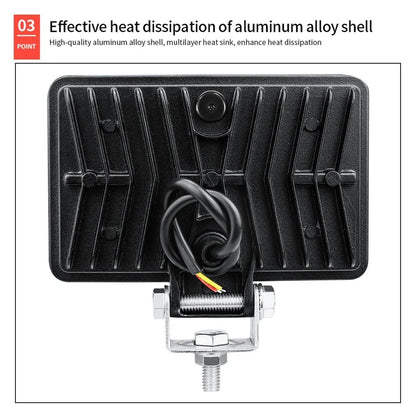 LED Headlights Rectangular 2 x 3x5 Inch 60W for Car