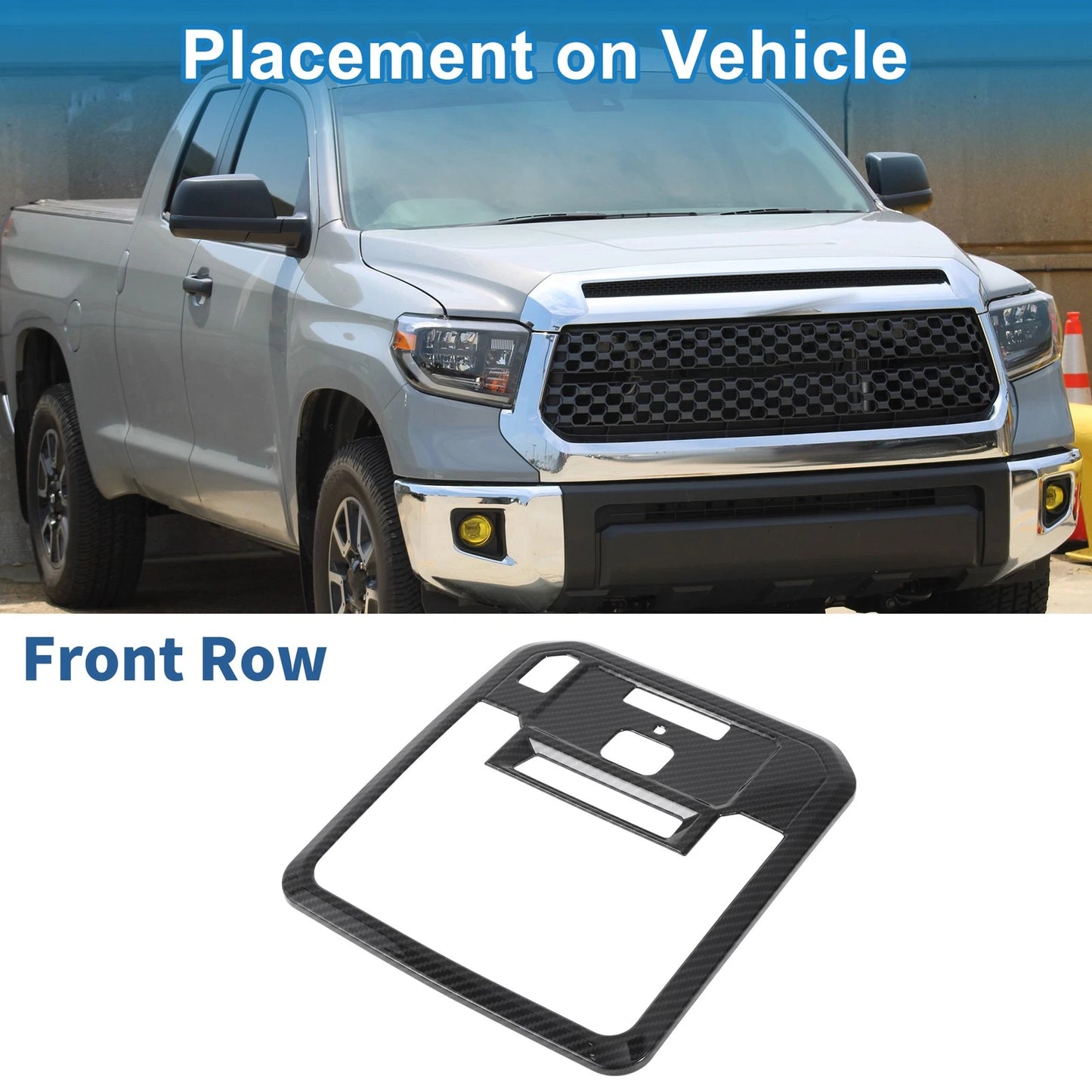 Front Row Headlight Trim Bezel for Toyota Tundra (2022-2023) Carbon Fiber Black