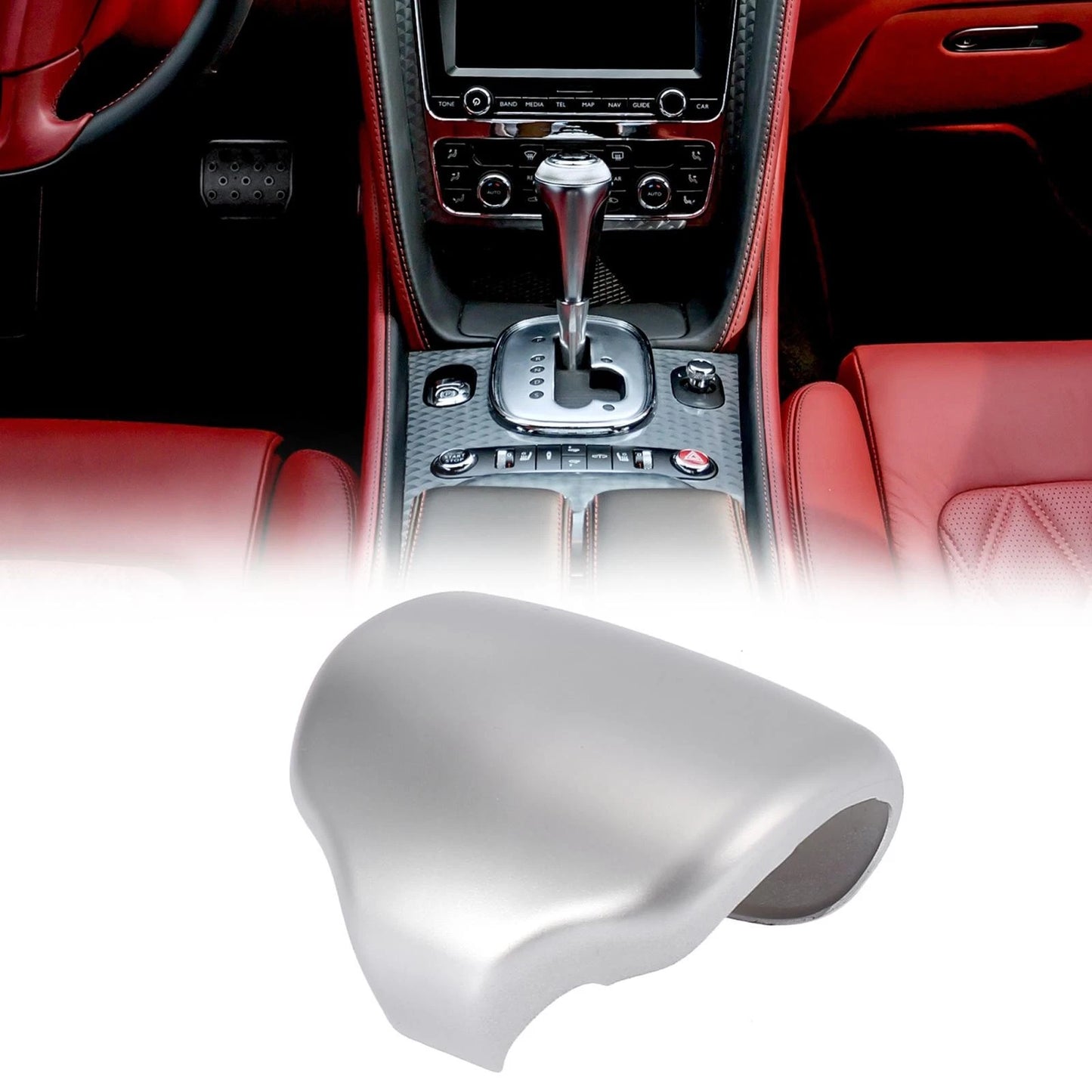 Silver Tone Gear Shifting Knob Cover Trim for Honda CR-V (2017-2021)