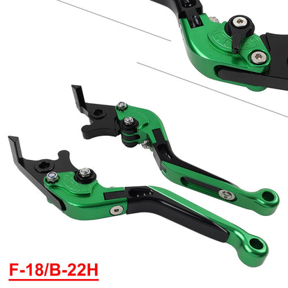 Green CNC Extendable Brake Clutch Levers for BMW S1000XR (2015-2021)
