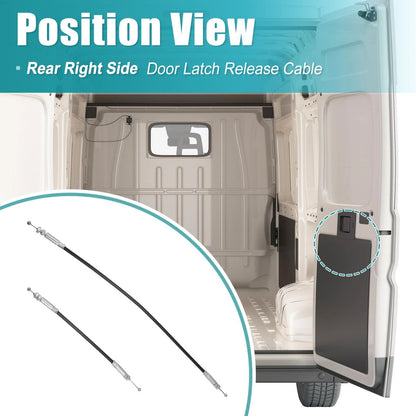 Rear Right Door Latch Release Cable for Ford E150 E250 (2004-2014)