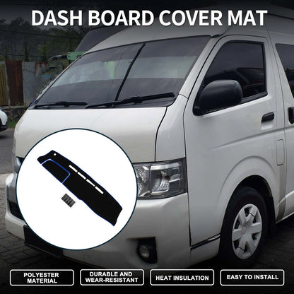Dashboard Dash Cover Mat Sticker Black Blue 1Set for TOYOTA HIACE (2004–2024)