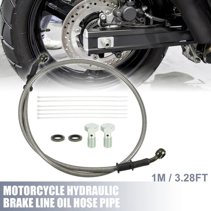 1 Set 1m Hydraulic Brake/Clutch Line Hose with Screws for Motorcycle
