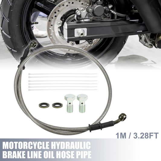 1 Set 1m Hydraulic Brake/Clutch Line Hose with Screws for Motorcycle