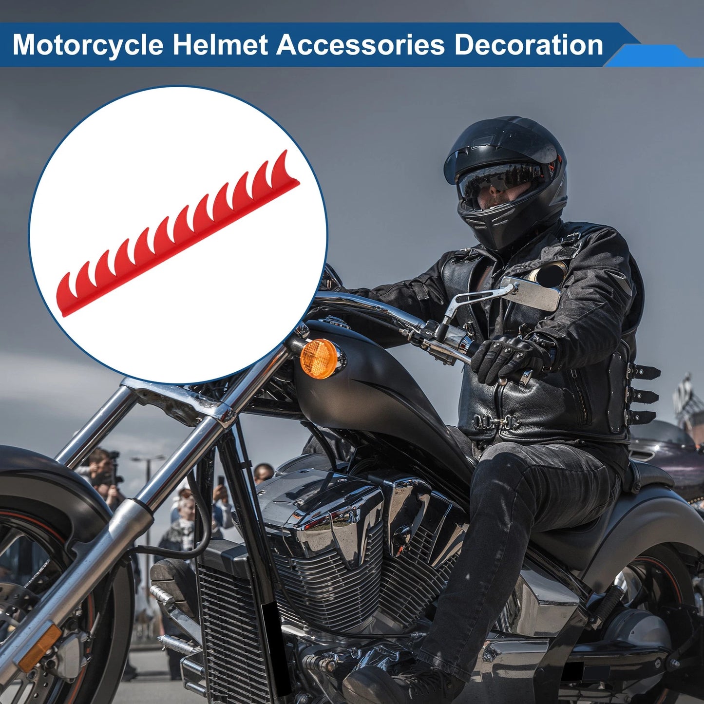 PU Glue / 1 Set / Bright Red Plastic Decoration for Motorcycle Helmet