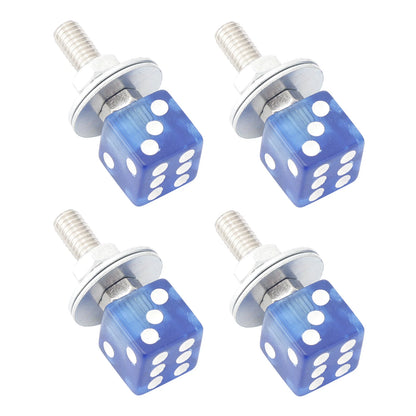 4pcs Blue License Plate Screws for Chopper Motorcycle