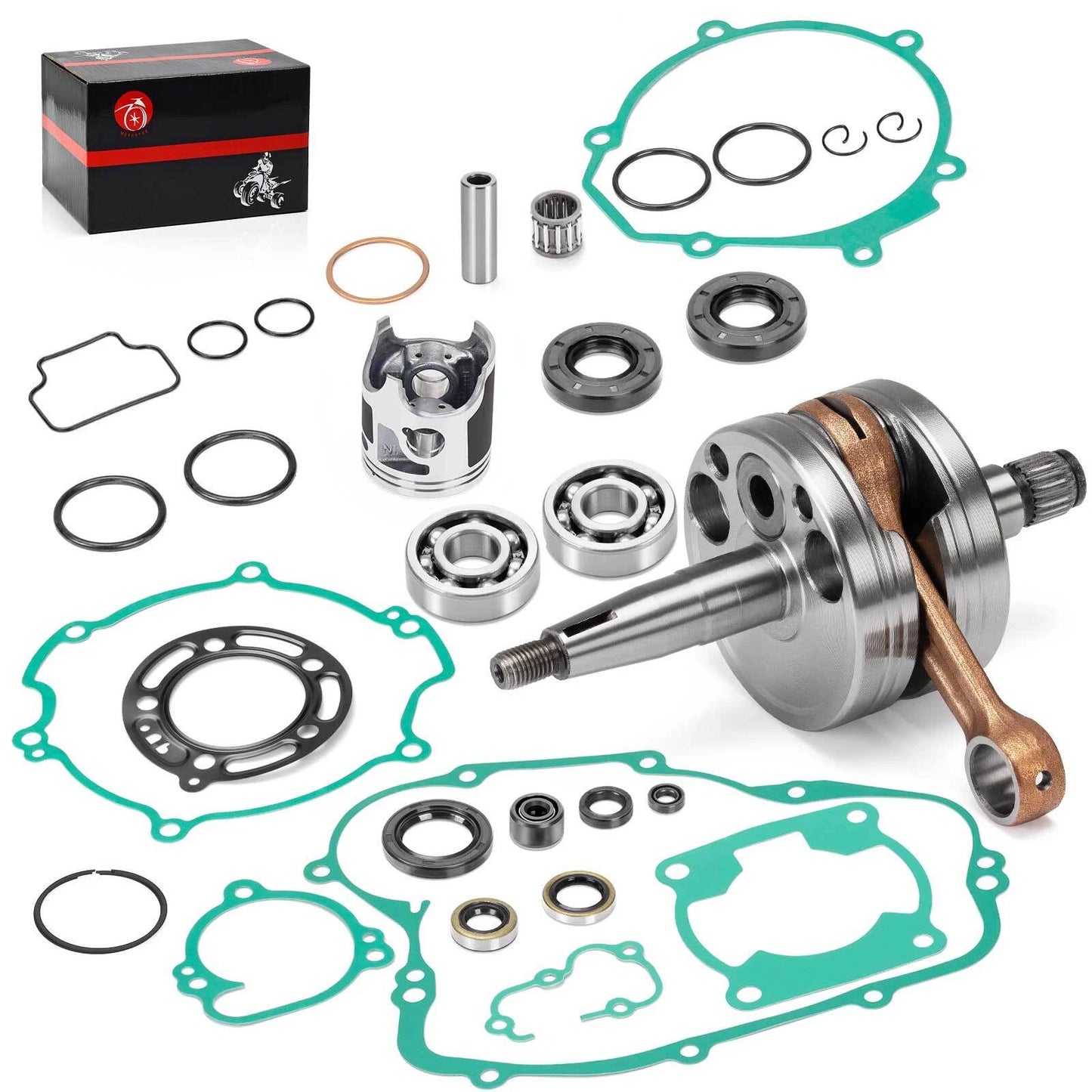 Engine Rebuild Kit Crankshaft Piston Gasket Seals for Kawasaki KX 85 (2001-2005)