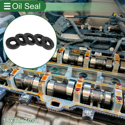 Oil Seal 15x32x7mm 5 x Seal Ring NBR Rubber Black