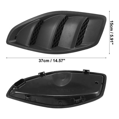 Hood Side Air Vent Cover Bezels Trim Matte Black for Jeep Wrangler (2007-2018)