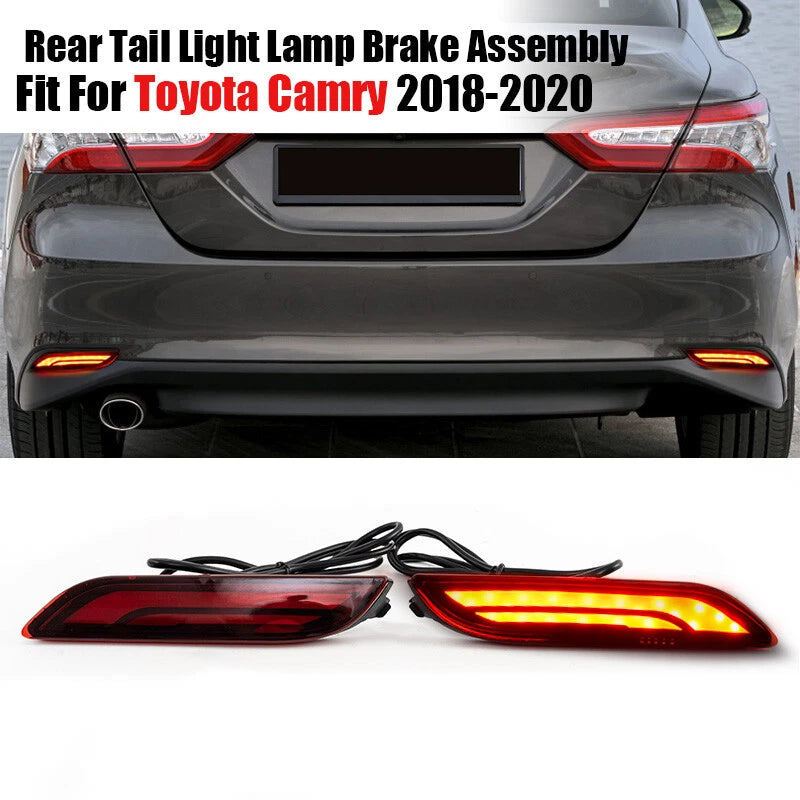 2 x LED Dynamic Turn Signal Rear Fog Brake Lights for Toyota Camry (2018-2020)