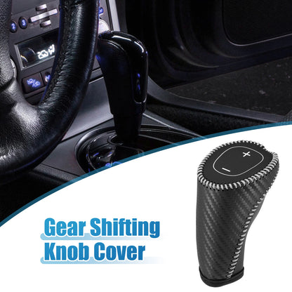 Gear Shifting Knob Cover Trim for Chevy Equinox Malibu Black Gray Stitches