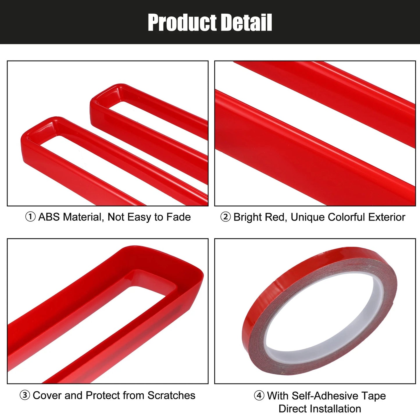 Front Grill Mesh Grille Inserts Trim Exterior for Dodge Challenger (2015-2022) Red