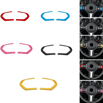 2 x Black Leather Steering Wheel Covers for BMW F20 F22 F30 F32 F10 F06 (2011-2020)