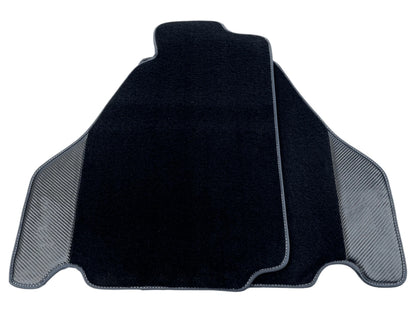 Black Floor Mats for Ferrari F430 2004-2009 Carpet & Carbon Fiber (2004-2009)