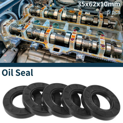 Oil Seal / 35x62x10mm / NBR Black Rotary Shaft Seal 5Pcs for All Makes