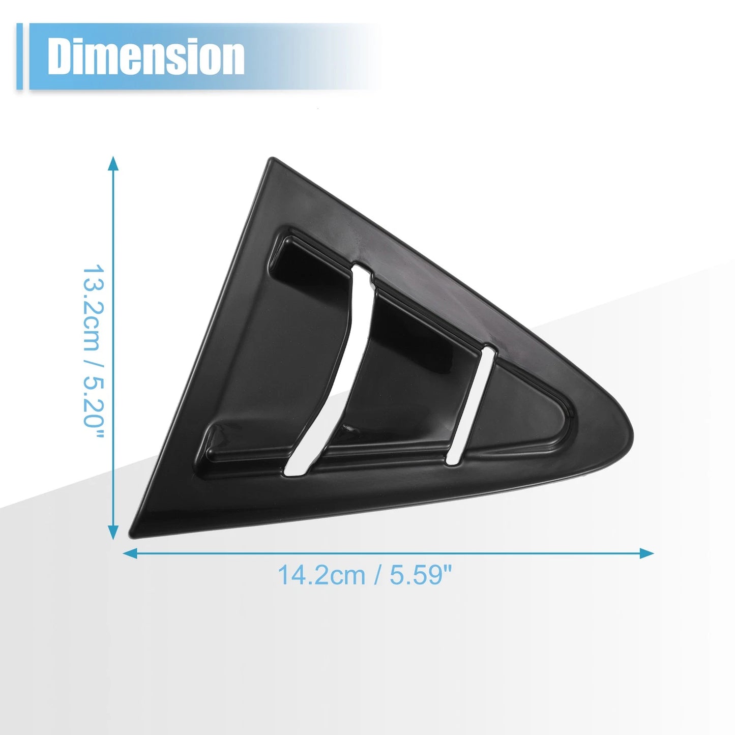 Gloss Black Rear Side Window Louvers for Toyota Corolla