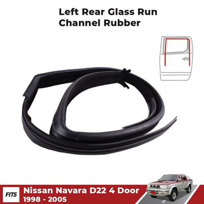 Door Glass Run Channel Rubber LH Rear Fits Nissan Navara D22 Frontier 98-05 D10