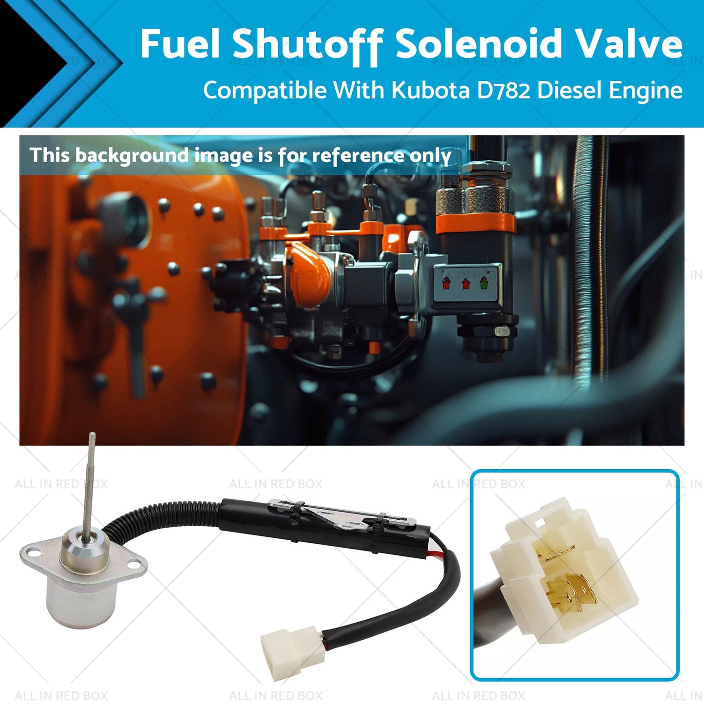12V Fuel Stop Solenoid for Kubota D782 Engine (D782)