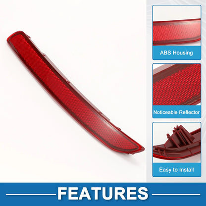 Rear Left Bumper Reflector for Kia Rio EX, LX, SX 1.6L (2012-2015) Red