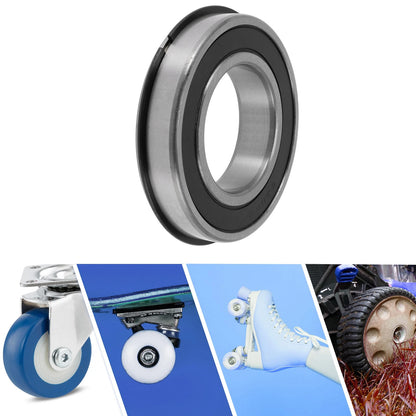 Deep Groove Ball Bearings 55x100x21mm Silver Tone Black