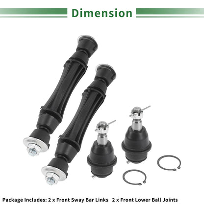 4 x Front Suspension Kit Sway Bar Links & Lower Ball Joints for Chevrolet Tahoe