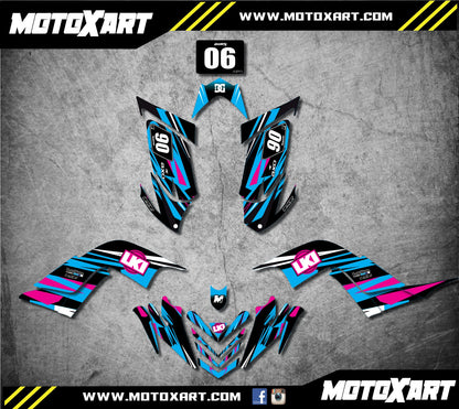 Yamaha Raptor 700R ATV Graphics Kit 2006-2012 - DUKE Style Stickers Decals