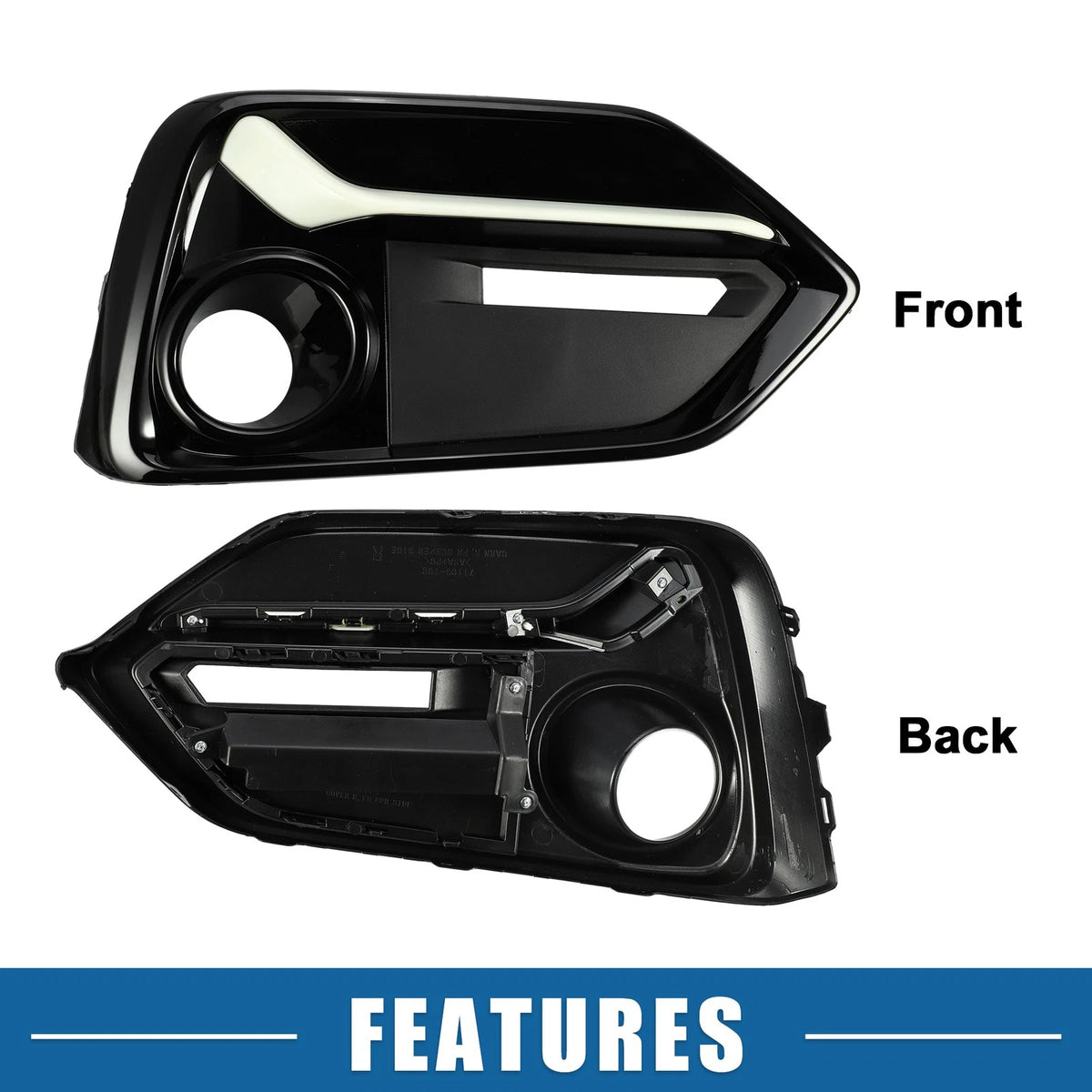 Fog Light Grille Cover Trim Pair for Honda Civic (2020-2021)