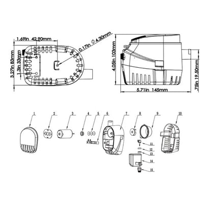 12V/24V Bilge Pump 750GPH for Boats with Auto Float Switch