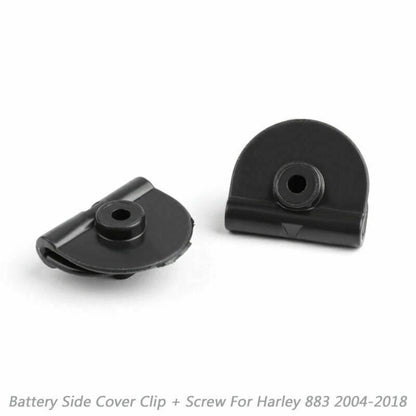 4 x Battery Left Side Cover Clips + Screws for Harley Sportster (2004-2018)