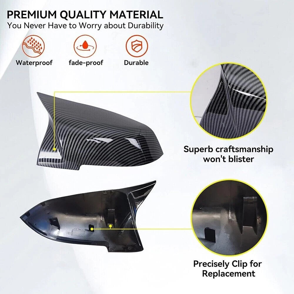 Rearview Side Mirror Covers for BMW F10 F11 F18 F06 F12 F13 F01 F02 (2010-2017)