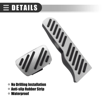 1 Set Brake Accelerator Pedal Covers for Chevrolet Camaro Black Silver Tone