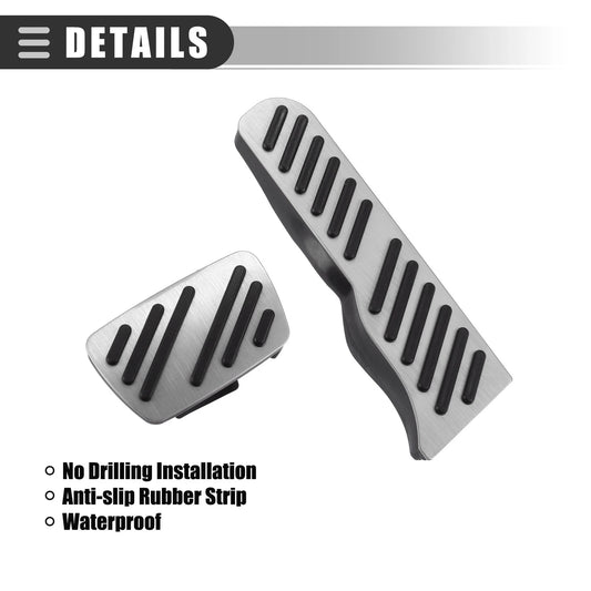 1 Set Brake Accelerator Pedal Covers for Chevrolet Camaro Black Silver Tone