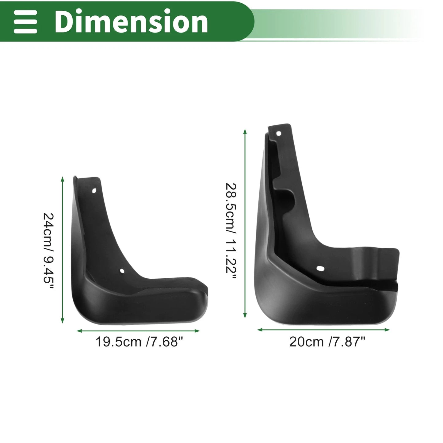 Mud Flaps Splash Guards for Ford Focus Sport 2012-2018 with Mount Accessories