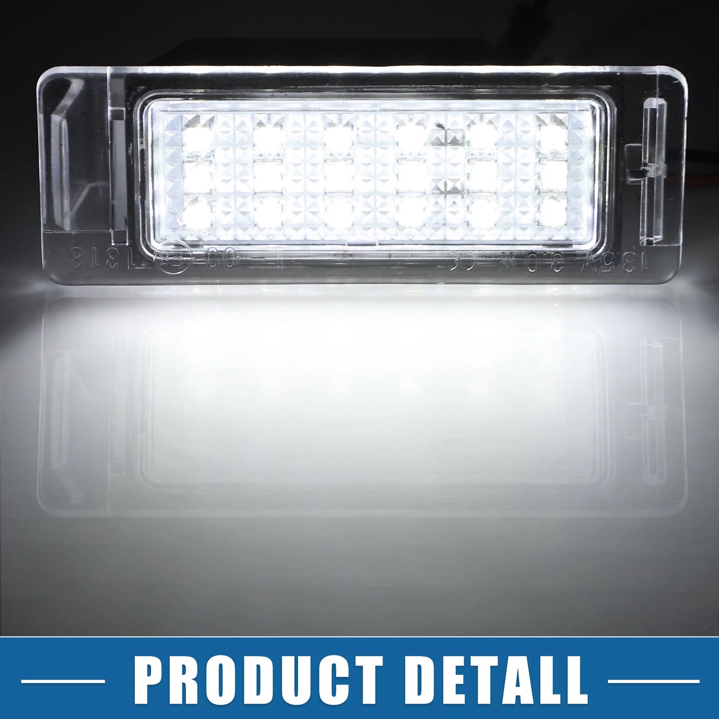 Pair White LED Car License Plate Light Assembly for Chevy