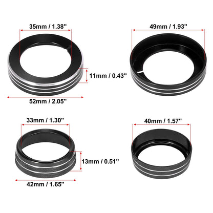 3 x Aluminum Alloy Headlight Volume Tune Knob Covers for Ford Mustang
