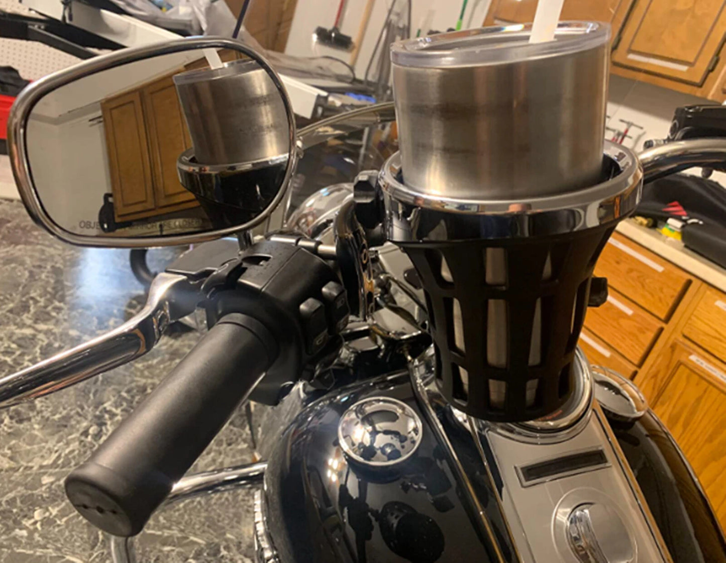 Chrome Handlebar Cup Holder for YAMAHA V Star Venture (2018-2023)