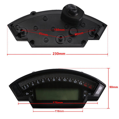Digital Odometer LCD Speedometer Tachometer for FN (1-6 Speed)