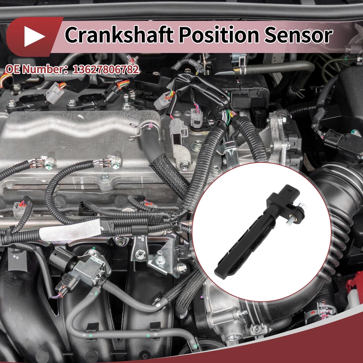 Crankshaft Position Sensor for BMW F30 330d (2012-2018) 1 x Black