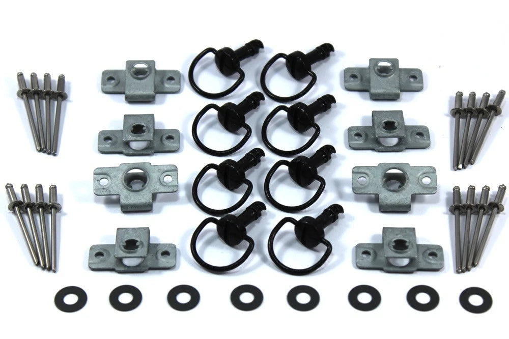 8 x Dzus Schwarz D-Ring Bügel Griff Verschluss Motorrad Verkleidung for Motorcycle