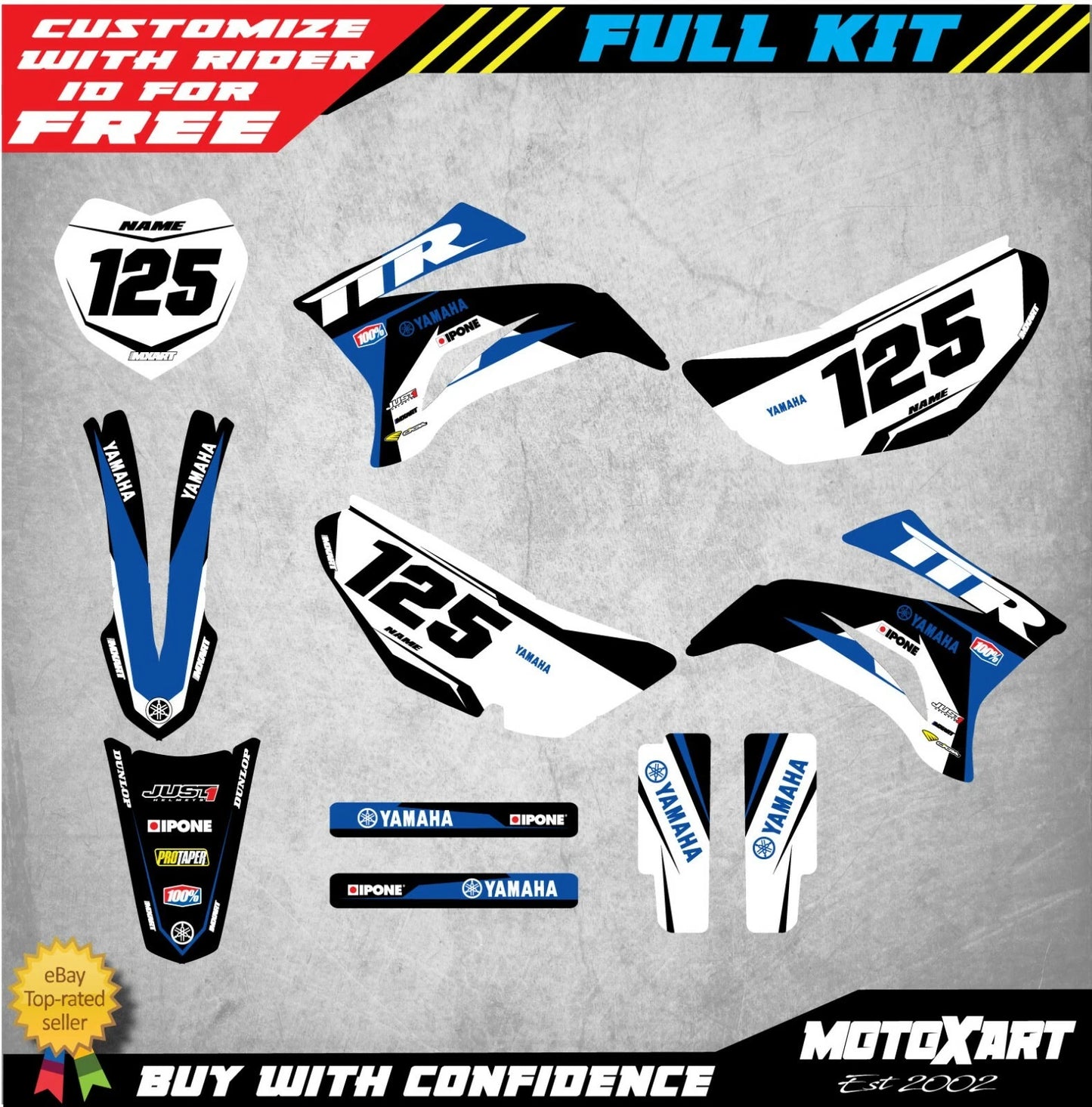 Yamaha TTR 125 Sticker Kit Decals Custom Graphics (2008-2023)