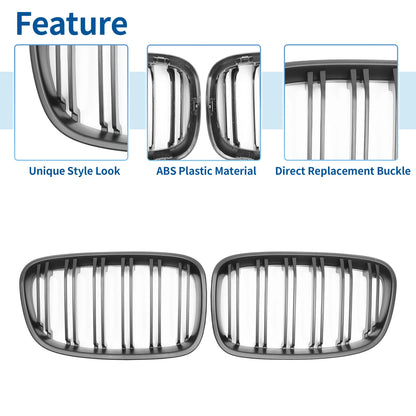 Front Upper Bumper Grille for BMW 1 Series F20 (2011-2014) - Matte Black