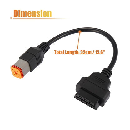 6Pin to OBD2 Diagnostic Scanner Adapter Cable for Harley Davidson