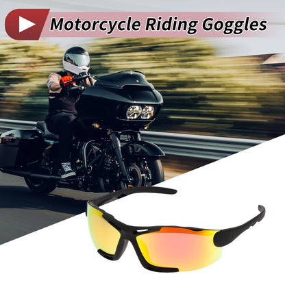 Motorcycle Riding Goggles Red Lens Black Frame Shades Glasses for Men and Women