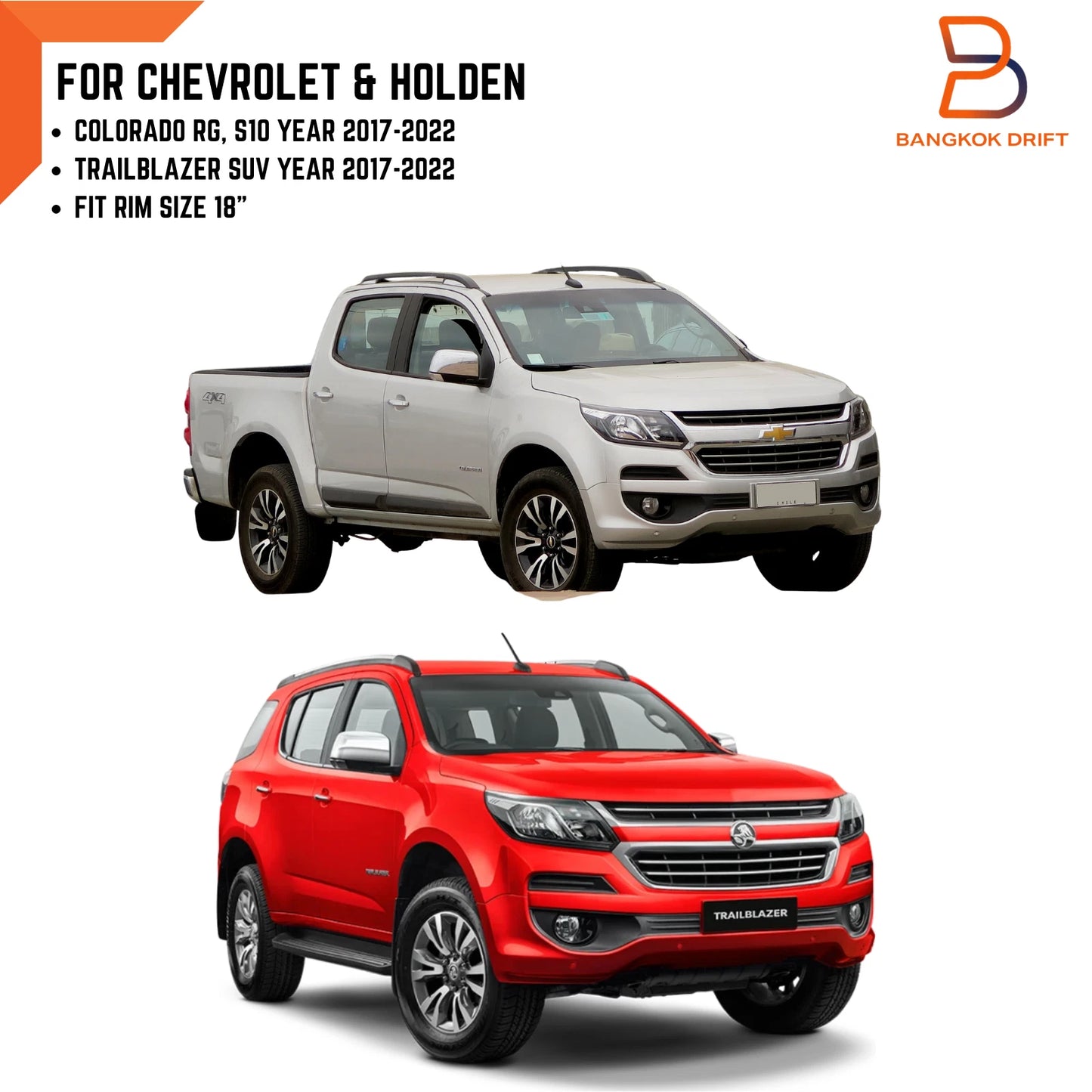 4 x Black Aluminium Wheel Center Cap Trim for Holden Colorado, Trailblazer (17-22)