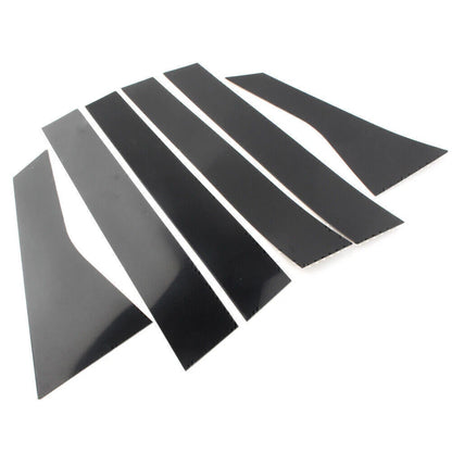 6 x Black PC Pillar Post Door Window Trim Covers for Honda Accord (2018-2020)