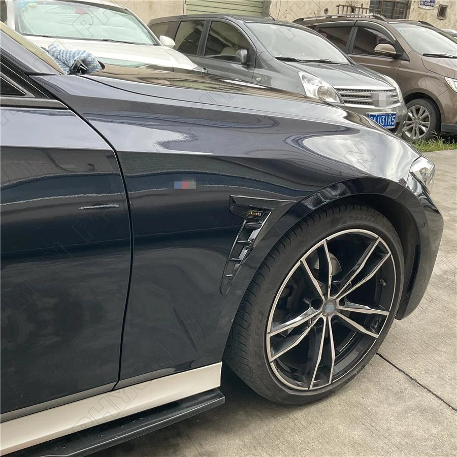 Glossy Black Car Side Wing Air Flow Fender Grill Intake Vent Trim Stickers