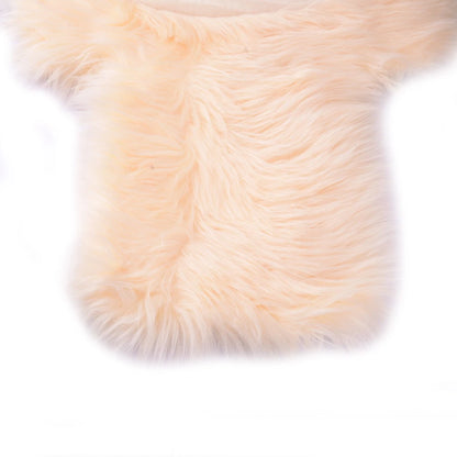 Beige Plush Front Seat Cover for Car - Universal Fit (No specific years)