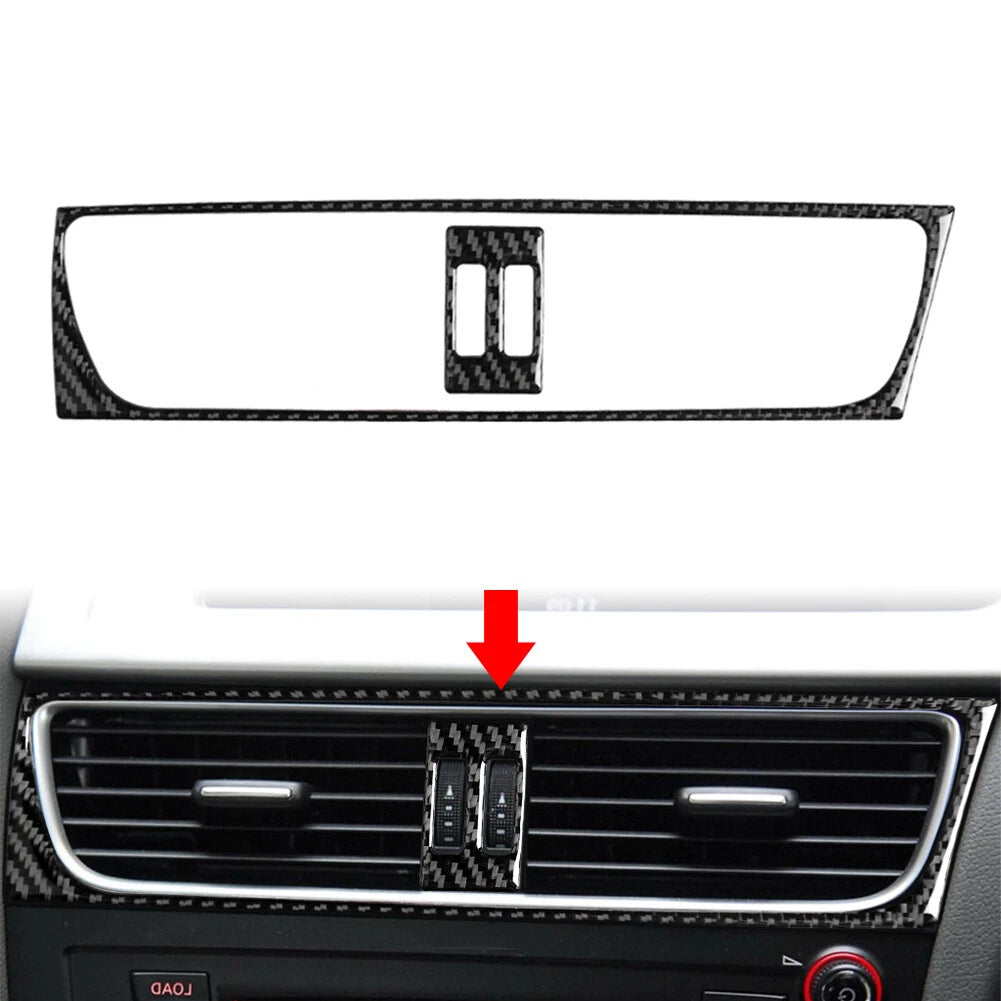 Carbon Look Center Air Conditioner Vent Outlet Cover Trim for Audi Q5 (2009-2017)