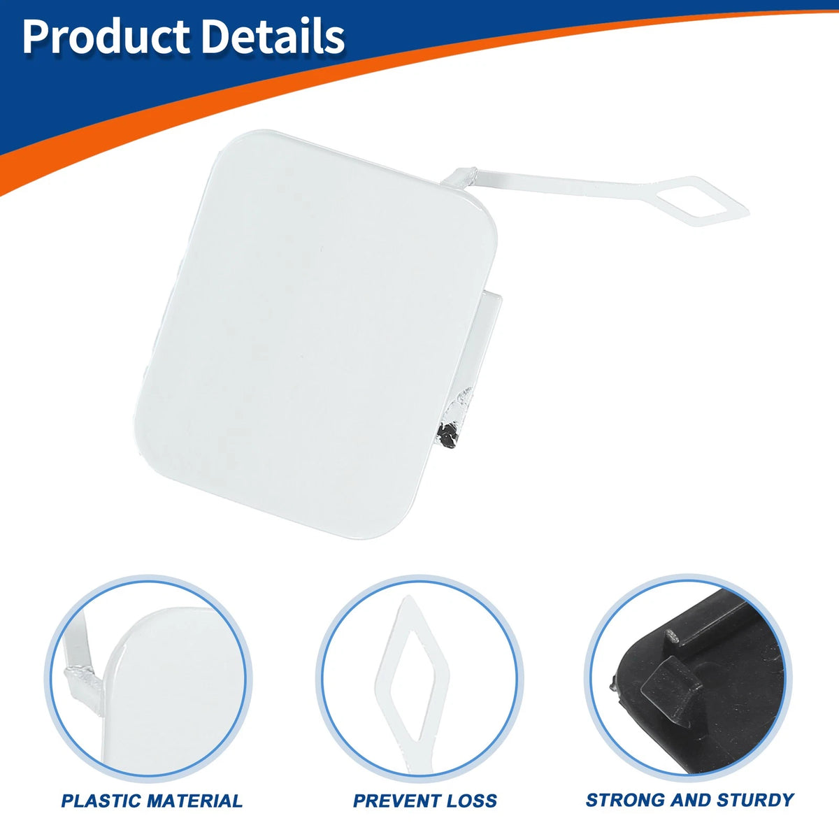 Rear Tow Hook Cover for BMW 525i 528i 530i 540i White